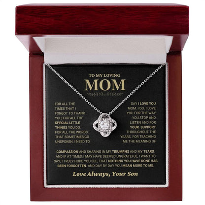 Mom Gift From Son - Premium Love Knot Necklace