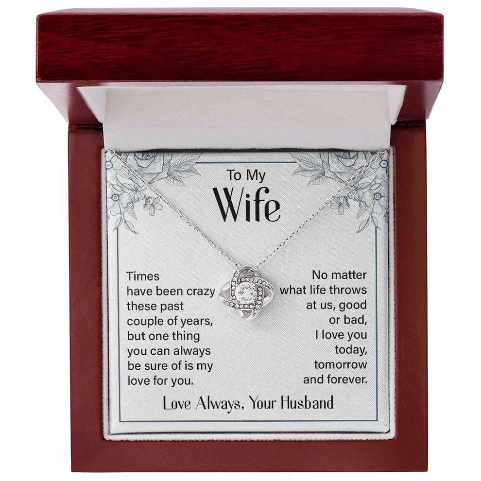 Wife Gift From Husband - Premium Love Knot Necklace