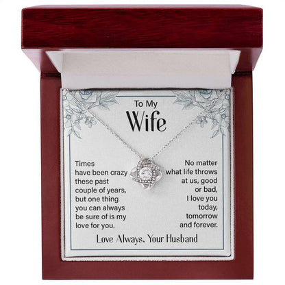 Wife Gift From Husband - Premium Love Knot Necklace