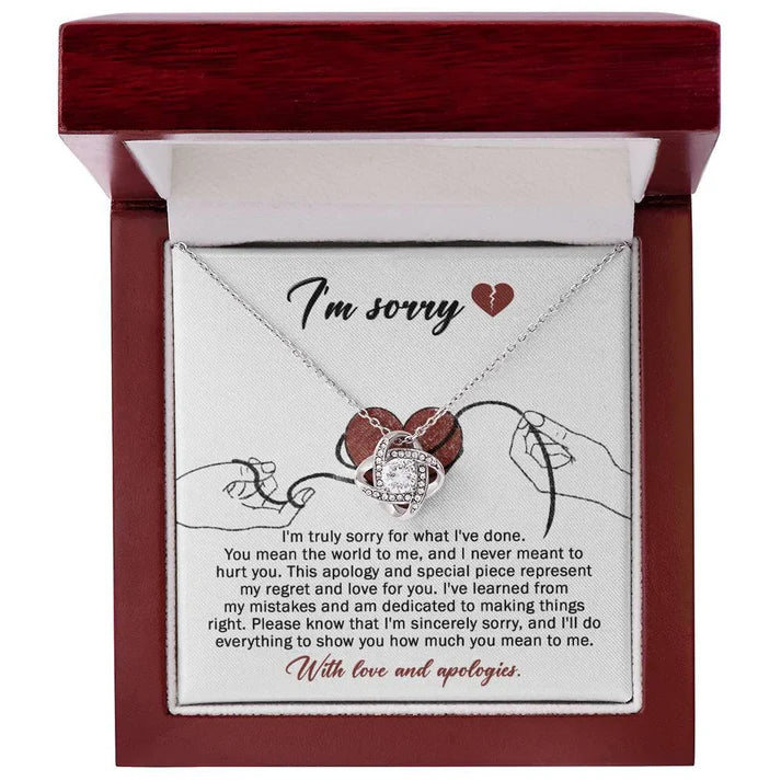 Premium Love Knot Necklace - For Wife From Husband to Apologize
