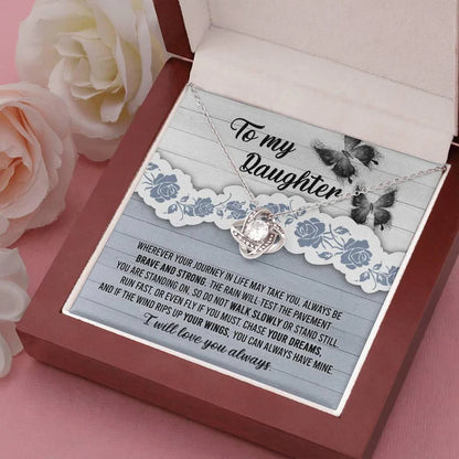 Mom and Dad Gift for Daughter – Premium Love Knot Necklace