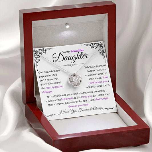 Daughter Gift from Mom Premium Love Knot Necklace