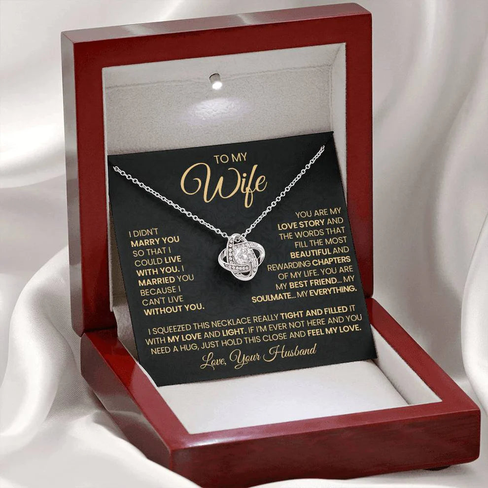 Gift To My Wife From Husband - Premium Love Knot Necklace