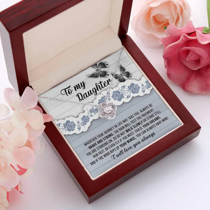 Mom and Dad Gift for Daughter – Premium Love Knot Necklace