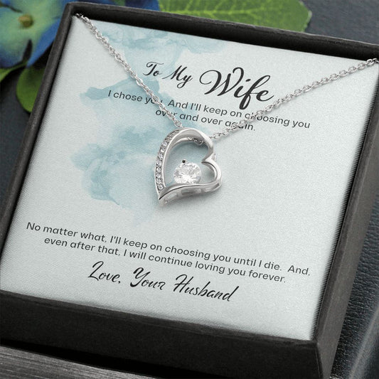 GIFT TO MY WIFE FROM HUSBAND - Forever Love Necklace