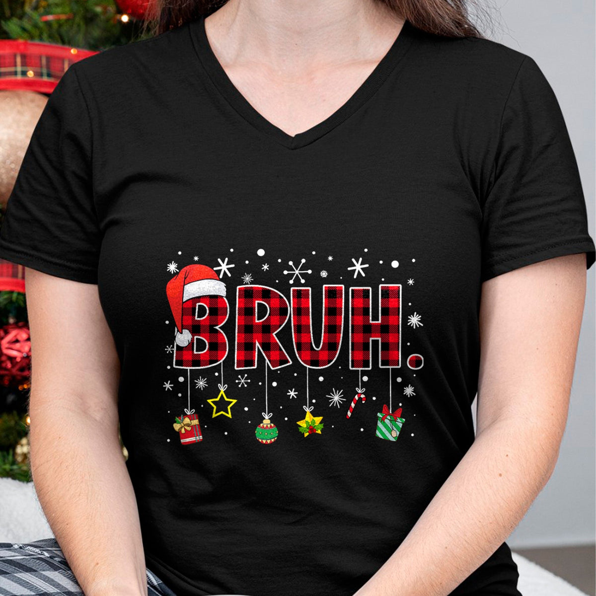 Bruh Funny Christmas Red Plaid Teens Boys Kids Xmas Pajamas T-Shirt - Christmas Unisex T-Shirt/Hoodie/Sweatshirt - TRNN00