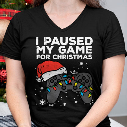 Christmas Shirts for Family, Funny christmas shirts, Christmas Unisex T-Shirt/Hoodie/Sweatshirt HLT00 - Paused My Game Christmas Gamer Xmas Men Boys Kids Youth Teen T-Shirt