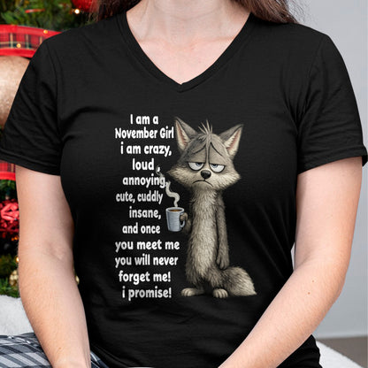 NOVEMBER - A Little Crazy, Sassy, Loud & Impossible To Forget - BIRTHDAY GIFT T-SHIRT FOR WOMEN - TRNN11 (SKU2602-222-11)