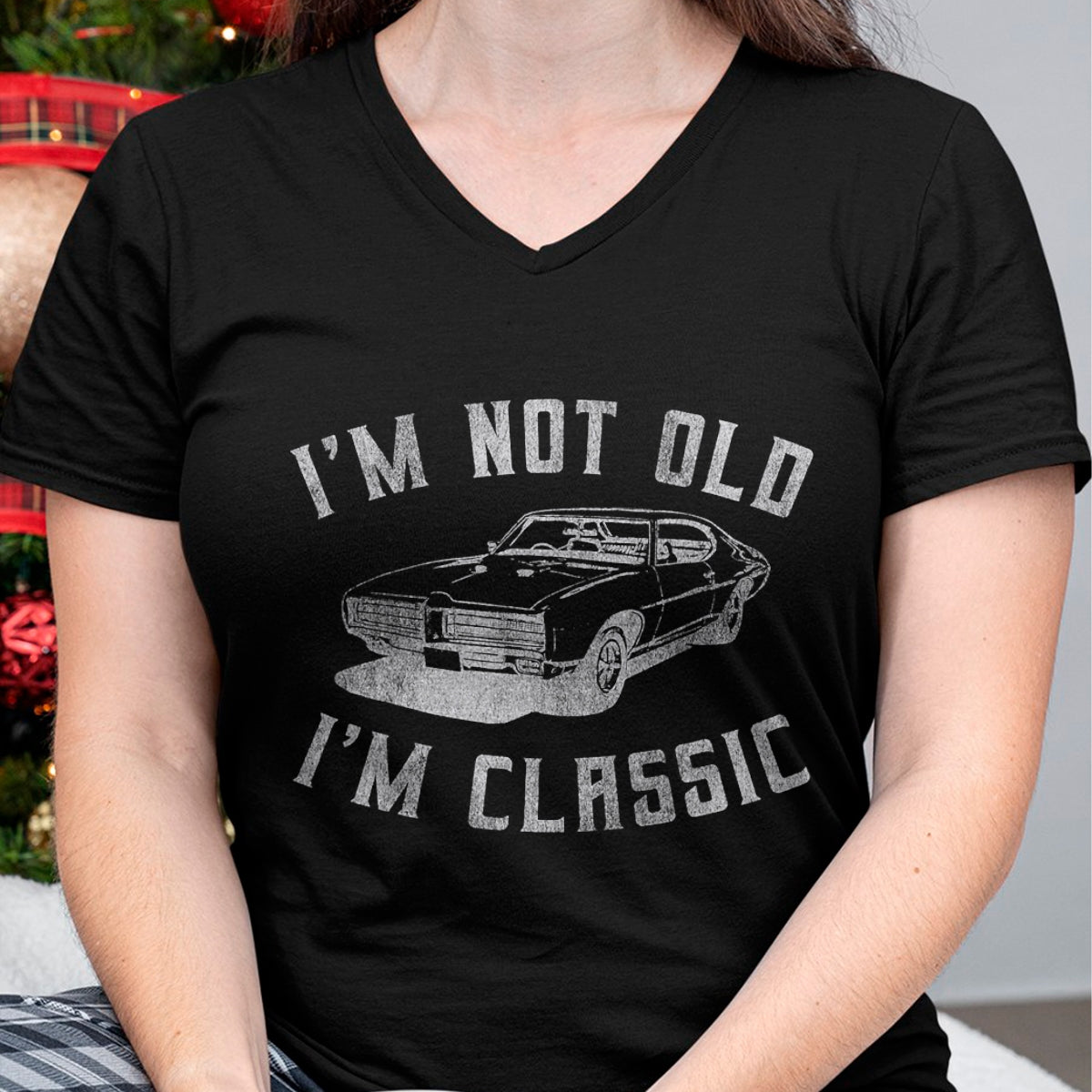 Christmas Shirts for Family, Funny christmas shirts, Christmas Unisex T-Shirt/Hoodie/Sweatshirt HLT00 - I'm Not Old I'm Classic Funny Car Graphic - Mens & Womens Short Sleeve T-Shirt