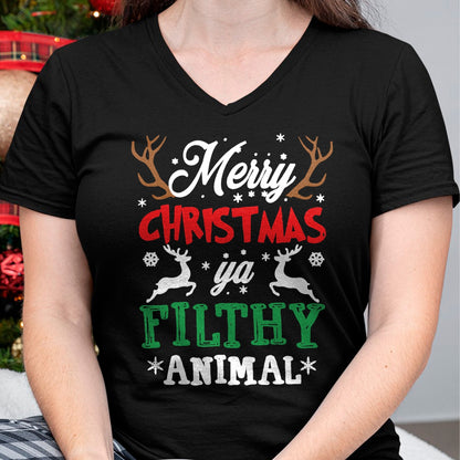 Christmas Shirts for Family, Funny christmas shirts, Christmas Unisex T-Shirt/Hoodie/Sweatshirt HLT00 - Merry Christmas Animal Filthy Ya Xmas Pajama T-Shirt