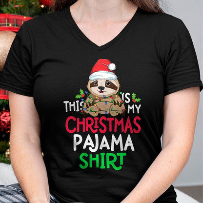 Christmas Shirts for Family, Funny christmas shirts, Christmas Unisex T-Shirt/Hoodie/Sweatshirt HLT00 - Sloth Tree Lights Funny This Is My Christmas Pyjama Shirt T-Shirt