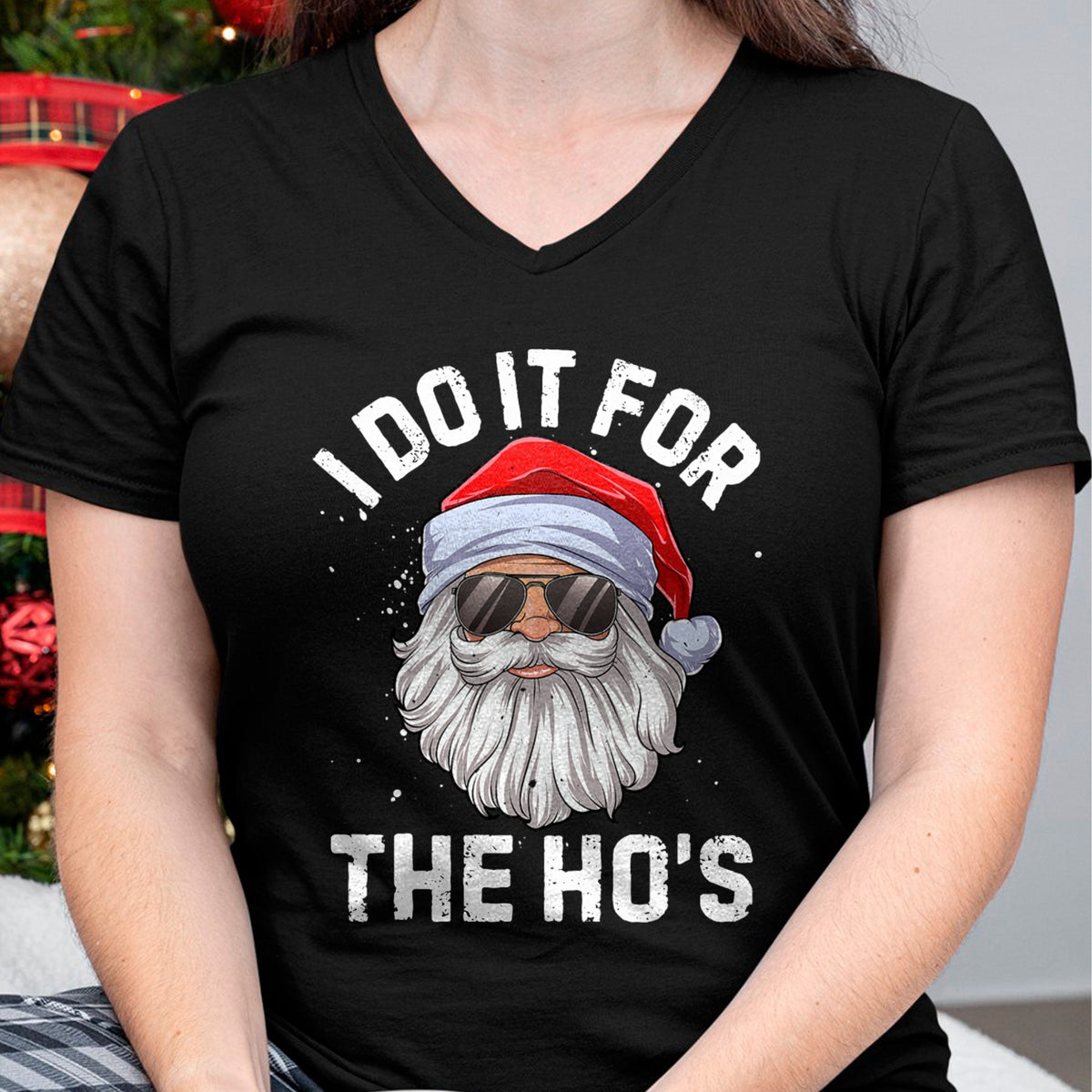 I Do It For The Ho's Funny Inappropriate Christmas Men Short Sleeve Santa T-Shirt - Christmas Unisex T-Shirt/Hoodie/Sweatshirt - TRNN00