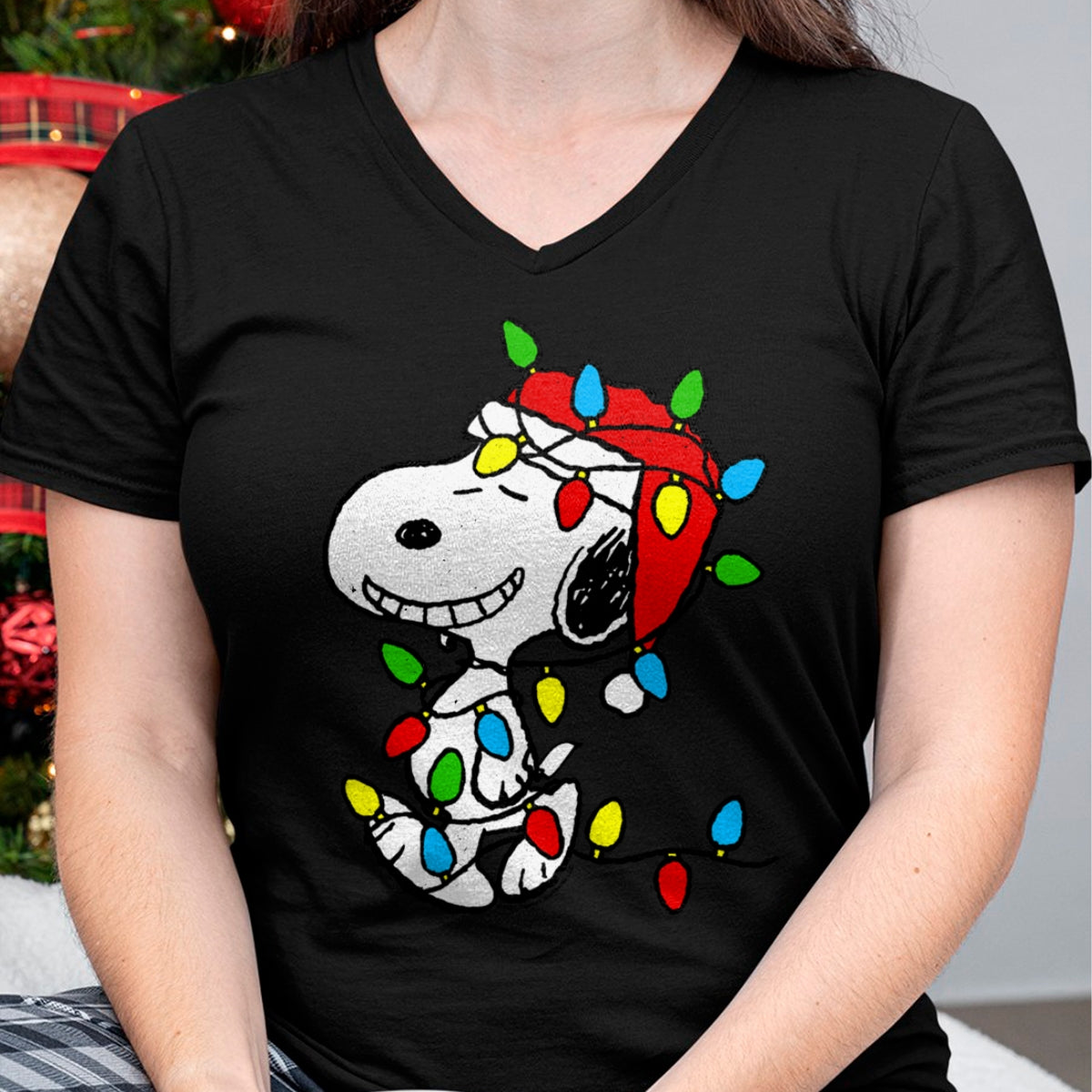 Christmas Shirts for Family, Funny christmas shirts, Christmas Unisex T-Shirt/Hoodie/Sweatshirt HLT00 - Peanuts - Christmas Snoopy X-Mas Lights Long Sleeve T-Shirt