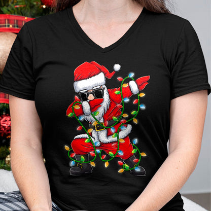 Christmas Shirts for Family, Funny christmas shirts, Christmas Unisex T-Shirt/Hoodie/Sweatshirt HLT00 - Dabbing Santa Xmas Lights Girls Boys Kids Christmas Gifts T-Shirt