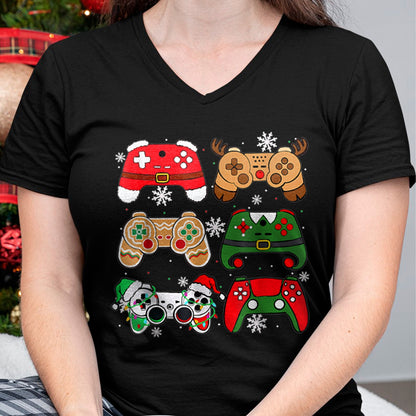 Christmas Shirts for Family, Funny christmas shirts, Christmas Unisex T-Shirt/Hoodie/Sweatshirt HLT00 - Boys Christmas Shirt Santa Elf Gaming Controllers Gamer Xmas T-Shirt