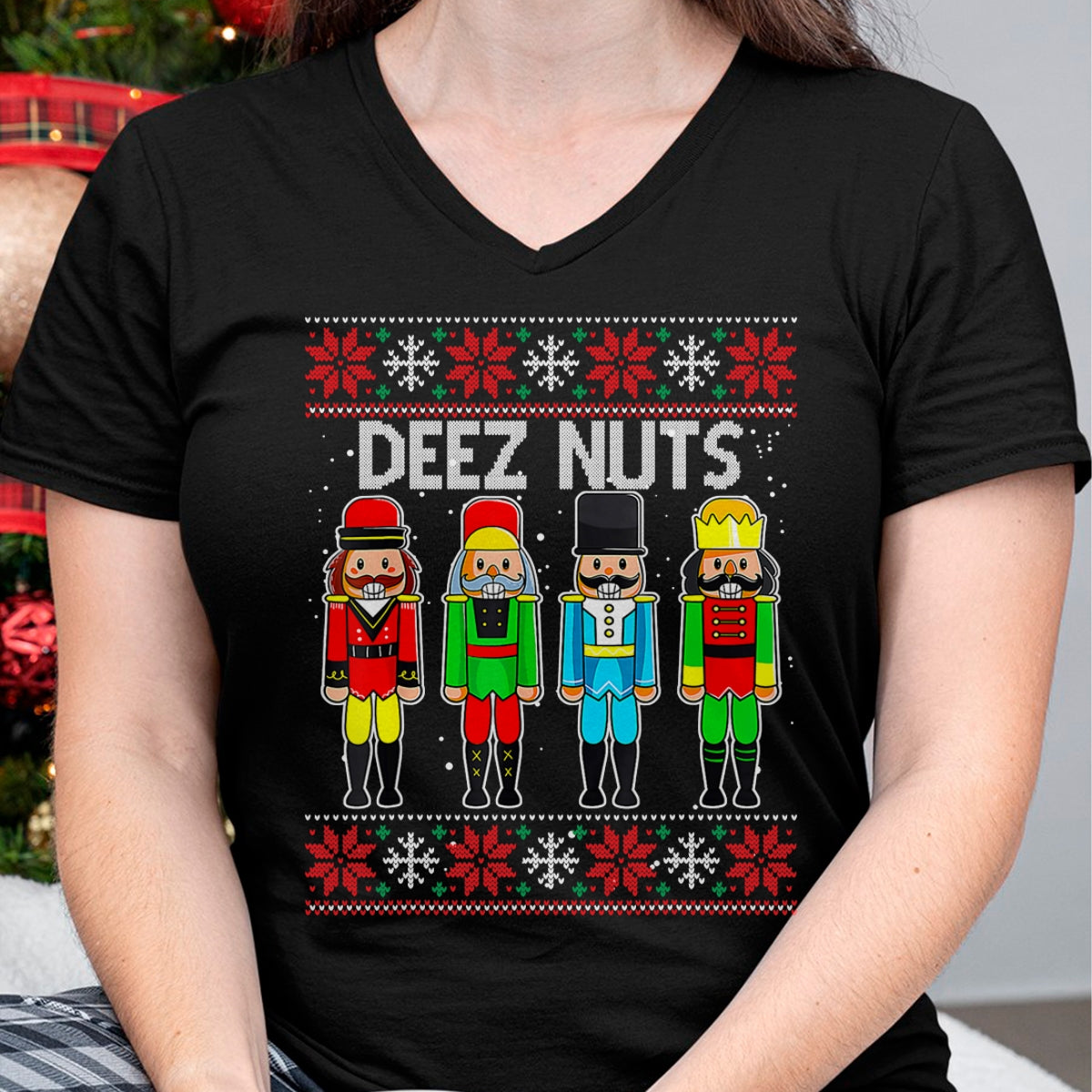 Christmas Shirts for Family, Funny christmas shirts, Christmas Unisex T-Shirt/Hoodie/Sweatshirt HLT00 - Deez Nuts Nutcracker Ugly Christmas Sweater Funny Xmas T-Shirt