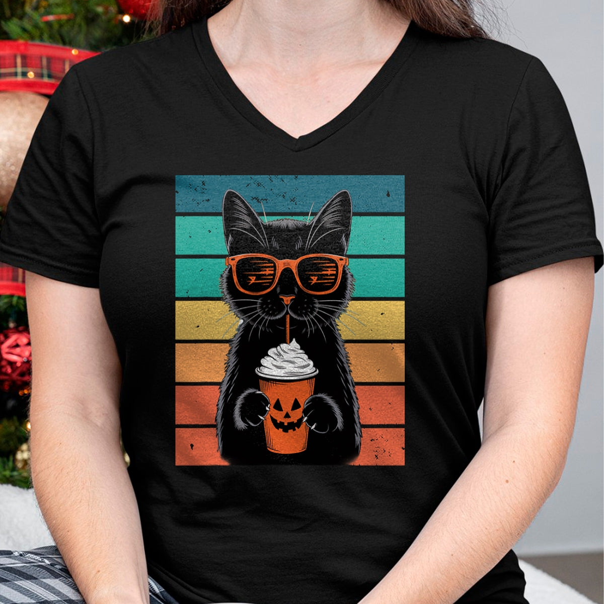Hallowen Shirts for Family, Funny hallowen shirts, Hallowen Unisex T-Shirt/Hoodie/Sweatshirt HLT00 - Black Cat Hipster Trick or Treat Funny Halloween Black Cat T-Shirt