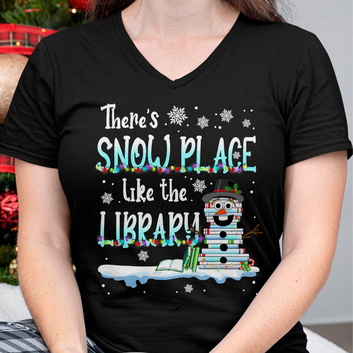 Christmas Shirts for Family, Funny christmas shirts, Christmas Unisex T-Shirt/Hoodie/Sweatshirt HLT00 - Librarian There's Snow Place Like The Library Christmas Snow T-Shirt