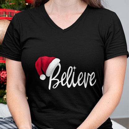 Christmas Shirts for Family, Funny christmas shirts, Christmas Unisex T-Shirt/Hoodie/Sweatshirt HLT00 - Christmas Long Sleeve T-Shirt - Believe in Santa Claus Shirt