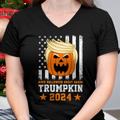 Hallowen Shirts for Family, Funny hallowen shirts, Hallowen Unisex T-Shirt/Hoodie/Sweatshirt HLT00 - Trumpkin 2024 USA Make Halloween Great Again Funny Trump T-Shirt