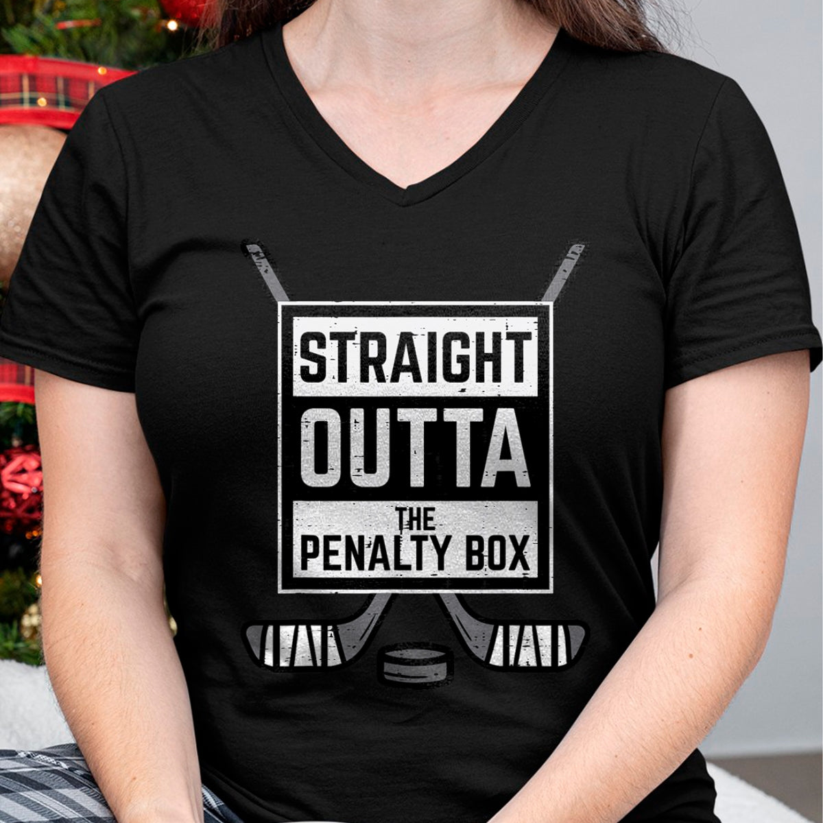 Christmas Shirts for Family, Funny christmas shirts, Christmas Unisex T-Shirt/Hoodie/Sweatshirt HLT00 - Ice Hockey Straight Outta Penalty Box Funny Men Boys Kids T-Shirt