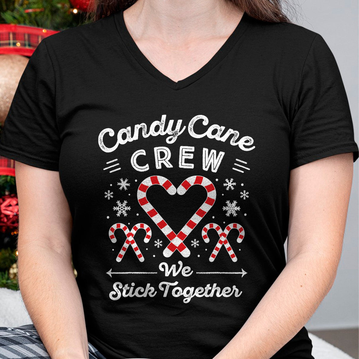 Christmas Candy Cane Heart Holiday Family Matching Pajama PJ T-Shirt - Christmas Unisex T-Shirt/Hoodie/Sweatshirt - TRNN00