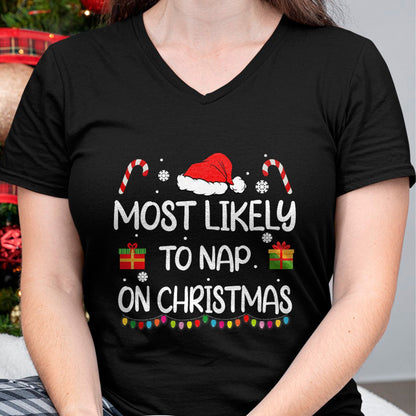 Most Likely To Nap On Christmas family funny matching T-Shirt - Christmas Unisex T-Shirt/Hoodie/Sweatshirt - TRNN00