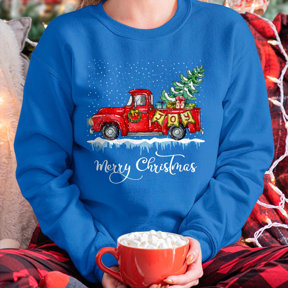Christmas Shirts for Family, Funny christmas shirts, Christmas Unisex T-Shirt/Hoodie/Sweatshirt HLT00 - Vintage Merry Christmas Red Truck Old Fashioned Christmas Long Sleeve T-Shirt