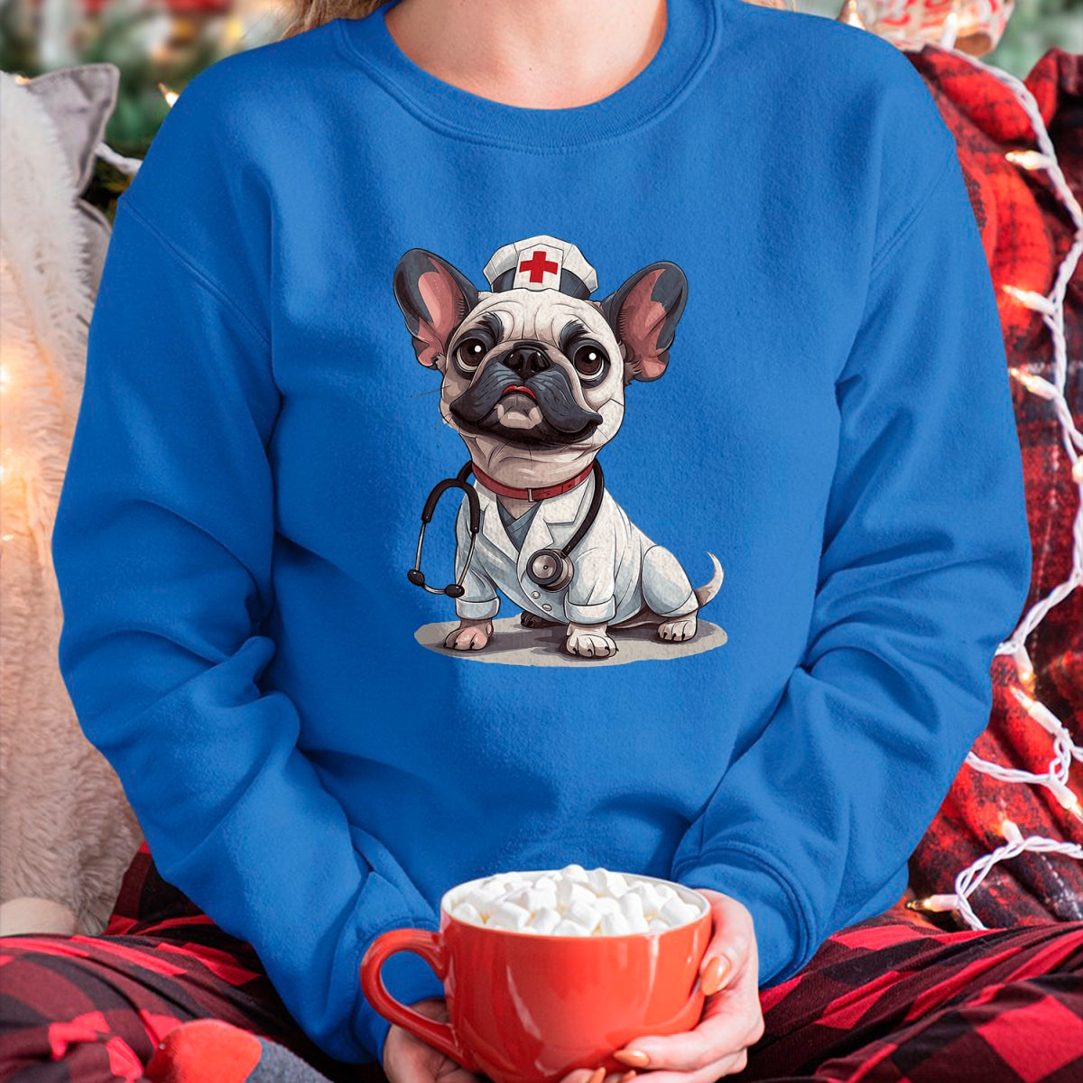 Best Doctor Shirt, Funny Doctor UnisexT-Shirt/Hoodie/Sweatshirt HLT00 - French Bulldog Nurse Dog Doctor Stethoscope T-Shirt