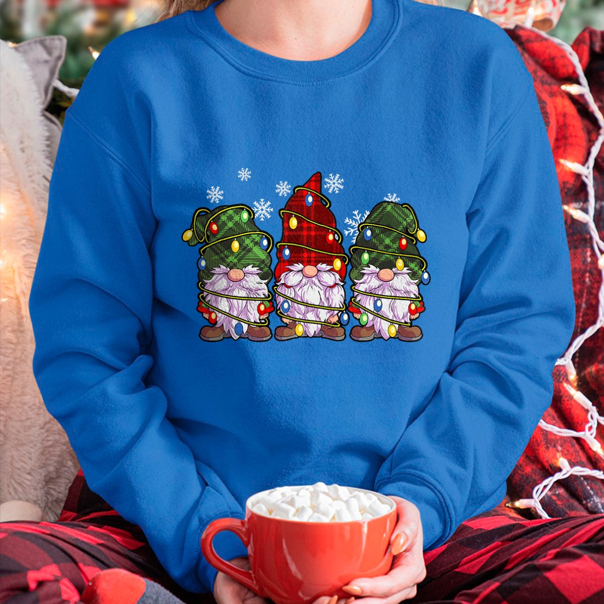 Christmas Shirts for Family, Funny christmas shirts, Christmas Unisex T-Shirt/Hoodie/Sweatshirt HLT00 - Three Gnomes Men Women Buffalo Plaid Red Christmas T-Shirt