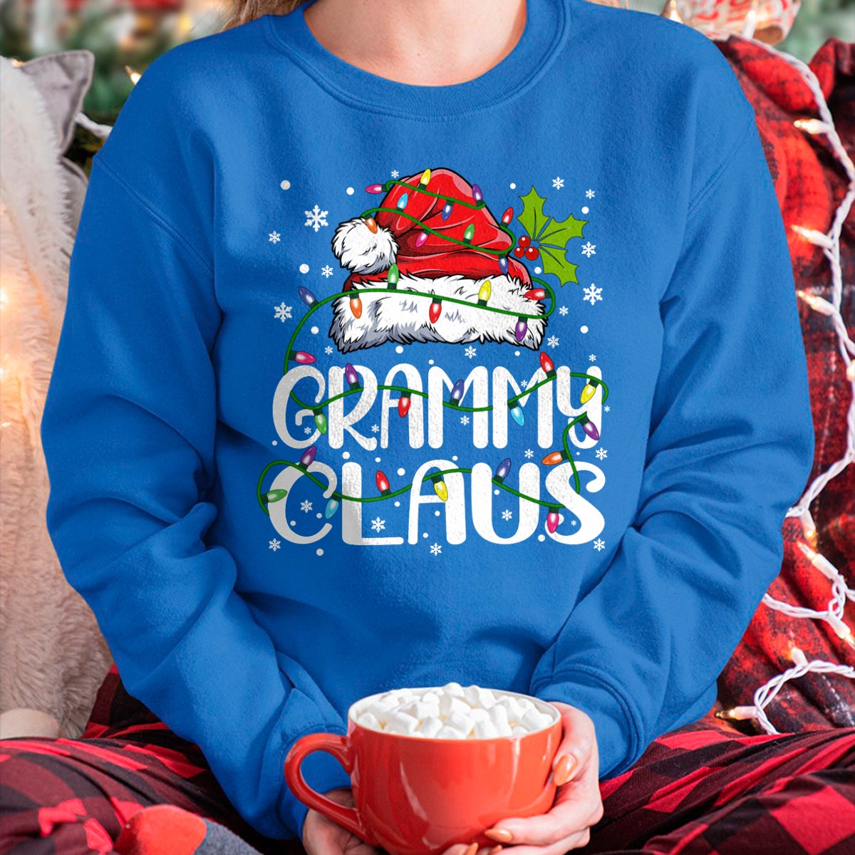Christmas Shirts for Family, Funny christmas shirts, Christmas Unisex T-Shirt/Hoodie/Sweatshirt HLT00 - Grammy Claus Shirt Christmas Lights Pajama Family Matching Long Sleeve T-Shirt