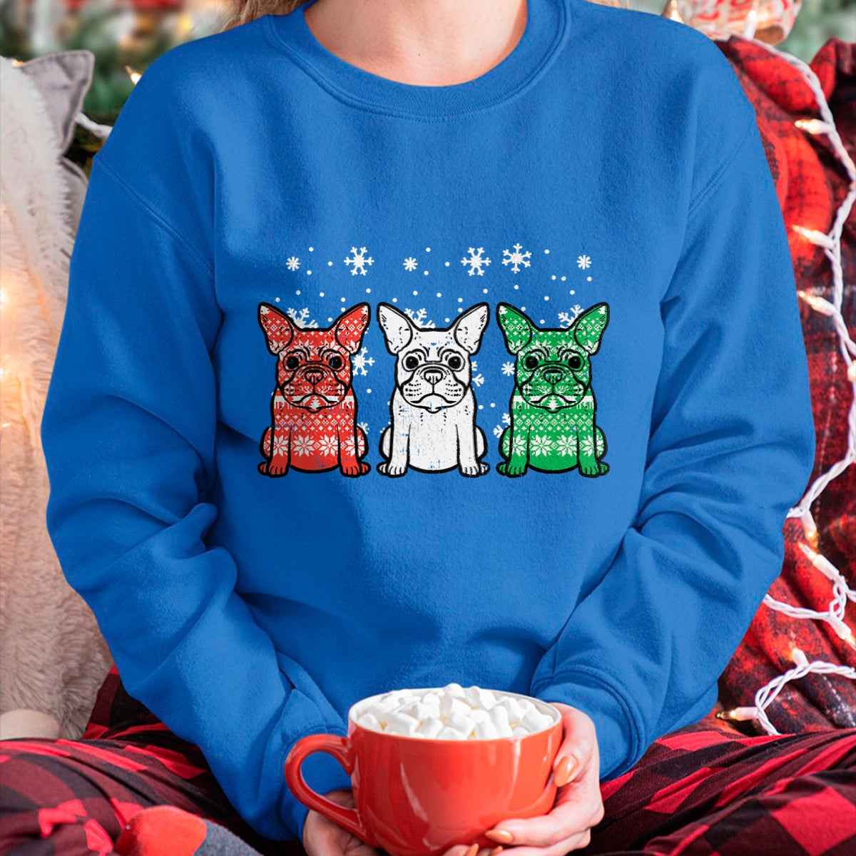 Christmas Shirts for Family, Funny christmas shirts, Christmas Unisex T-Shirt/Hoodie/Sweatshirt HLT00 - Christmas French Bulldogs Xmas Frenchie Dog Men Women Kids T-Shirt