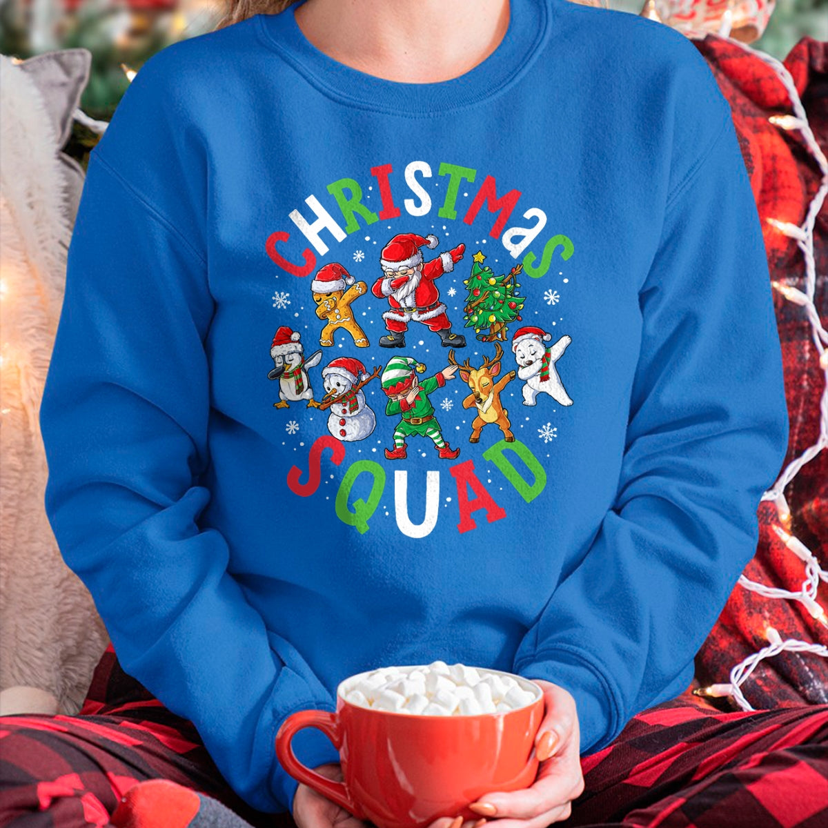 Christmas Shirts for Family, Funny christmas shirts, Christmas Unisex T-Shirt/Hoodie/Sweatshirt HLT00 - Christmas Squad Santa Dabbing Elf Family Matching Pajamas T-Shirt