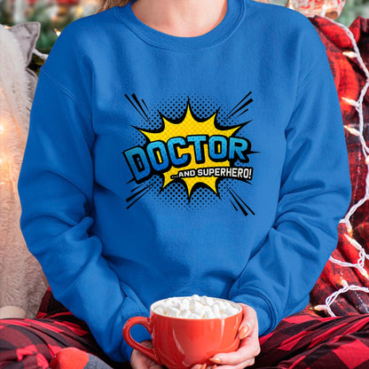 Best Doctor Shirt, Funny Doctor UnisexT-Shirt/Hoodie/Sweatshirt HLT00 - Doctor & Superhero - Comic Book Style T-Shirt
