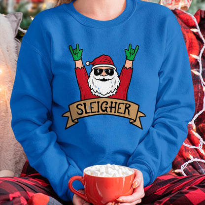 Christmas Shirts for Family, Funny christmas shirts, Christmas Unisex T-Shirt/Hoodie/Sweatshirt HLT00 - Christmas Sleigher Santa Rock Xmas Rocker Men Women Kids Boy T-Shirt