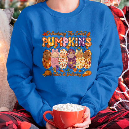 Best Doctor Shirt, Funny Doctor UnisexT-Shirt/Hoodie/Sweatshirt HLT00 - Delivering The Cutest Pumpkins Labor and Delivery Nurse Fall T-Shirt