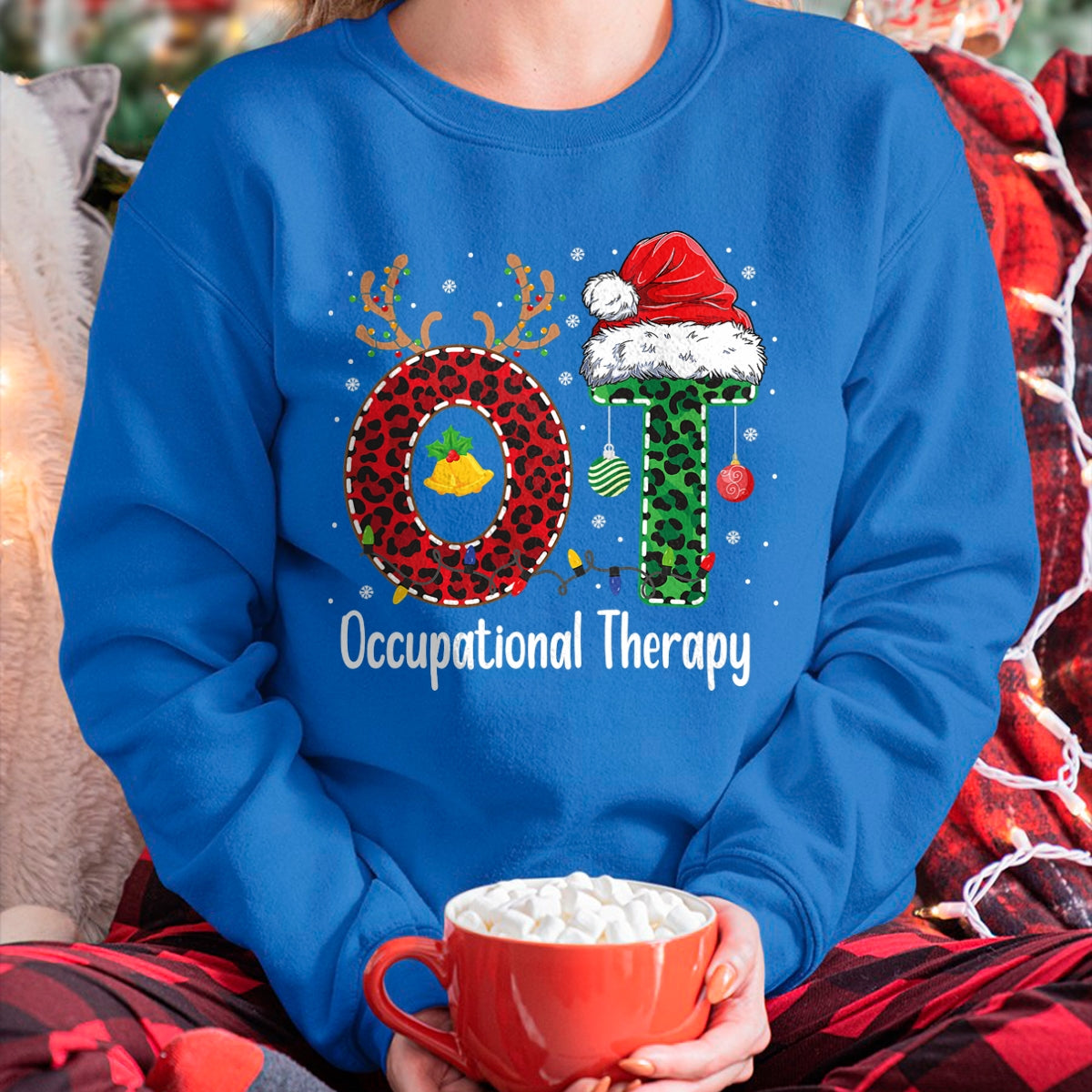 Christmas Shirts for Family, Funny christmas shirts, Christmas Unisex T-Shirt/Hoodie/Sweatshirt HLT00 - Occupational Therapy Christmas santa hat OT Therapist T-Shirt