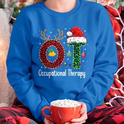 Christmas Shirts for Family, Funny christmas shirts, Christmas Unisex T-Shirt/Hoodie/Sweatshirt HLT00 - Occupational Therapy Christmas santa hat OT Therapist T-Shirt