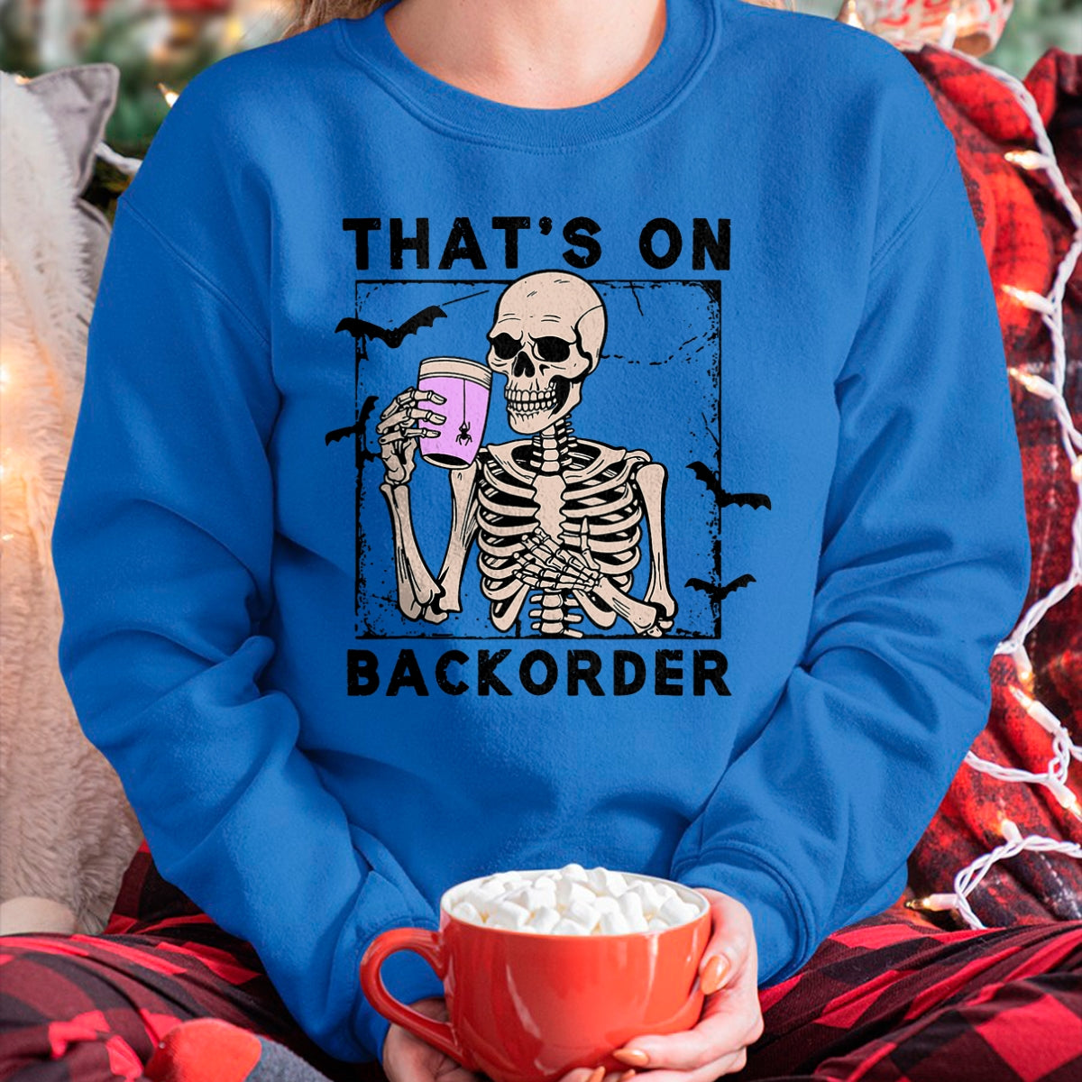 Hallowen Shirts for Family, Funny hallowen shirts, Hallowen Unisex T-Shirt/Hoodie/Sweatshirt HLT00 - That’s On Backorder Skeleton Drink Halloween Bat Fly T-Shirt