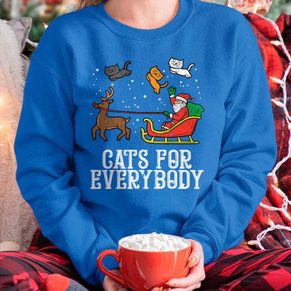 Christmas Shirts for Family, Funny christmas shirts, Christmas Unisex T-Shirt/Hoodie/Sweatshirt HLT00 - Cats For Everybody Christmas Cat Funny Xmas Women Santa T-Shirt