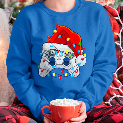 Christmas Shirts for Family, Funny christmas shirts, Christmas Unisex T-Shirt/Hoodie/Sweatshirt HLT00 - Video Game Controller Christmas Santa Hat Gamer Boys T-Shirt