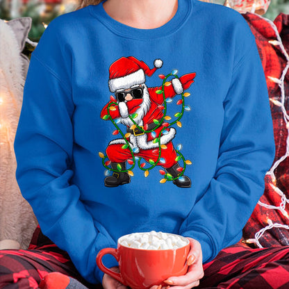 Dabbing Santa Xmas Lights Girls Boys Kids Christmas Gifts T-Shirt - Christmas Unisex T-Shirt/Hoodie/Sweatshirt - TRNN00