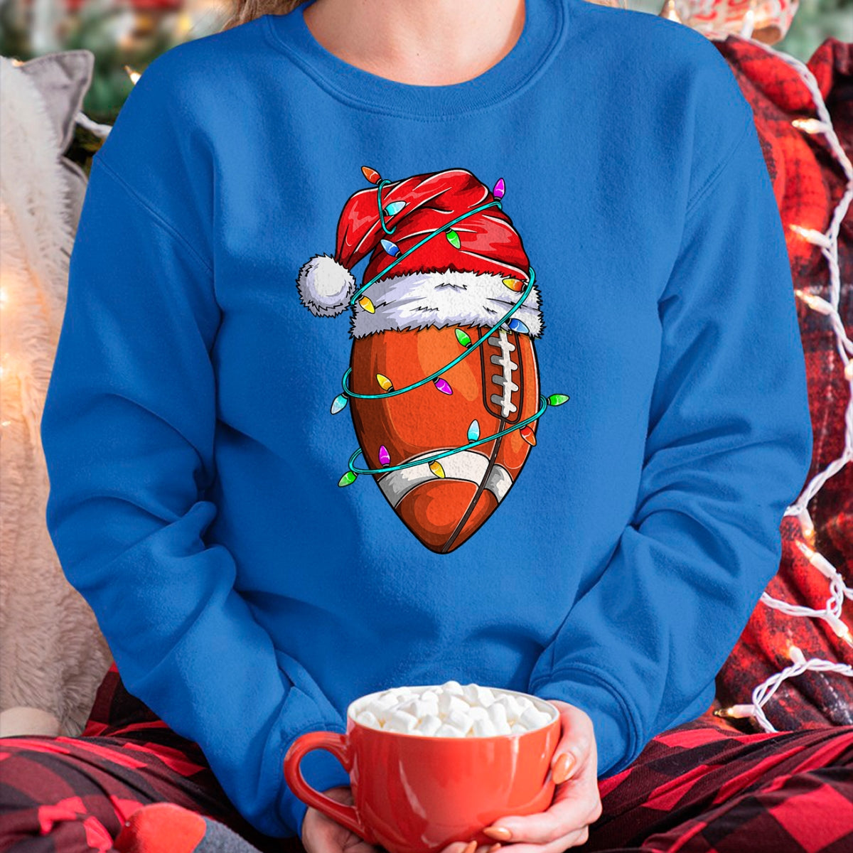 Christmas Shirts for Family, Funny christmas shirts, Christmas Unisex T-Shirt/Hoodie/Sweatshirt HLT00 - Santa Sports Design For Men Boys Christmas Football Player T-Shirt
