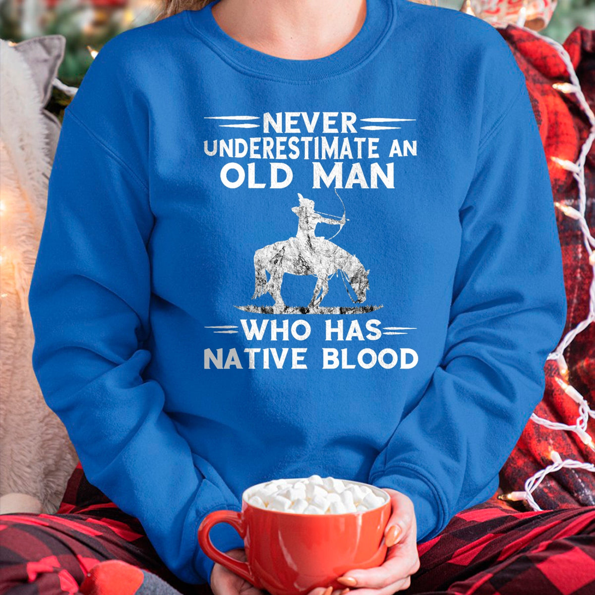 Native American T-Shirts, Vintage Native American Unisex T-Shirt/Hoodie/Sweatshirt HLT00 - Never Underestimate An Old Man Native American Warrior