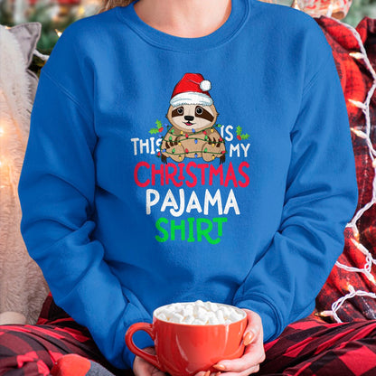 Christmas Shirts for Family, Funny christmas shirts, Christmas Unisex T-Shirt/Hoodie/Sweatshirt HLT00 - Sloth Tree Lights Funny This Is My Christmas Pyjama Shirt T-Shirt