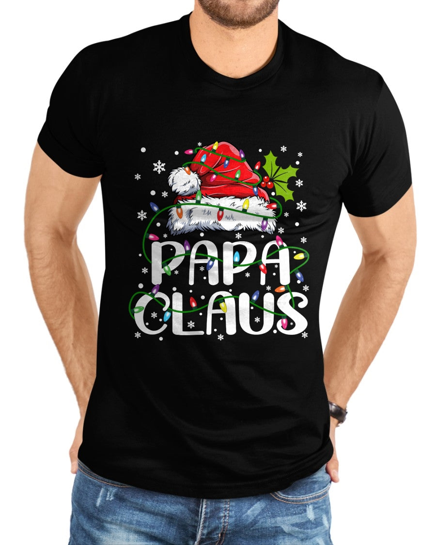 Papa Claus Christmas Lights Pajama Family Matching T-Shirt - Christmas Unisex T-Shirt/Hoodie/Sweatshirt - TRNN00