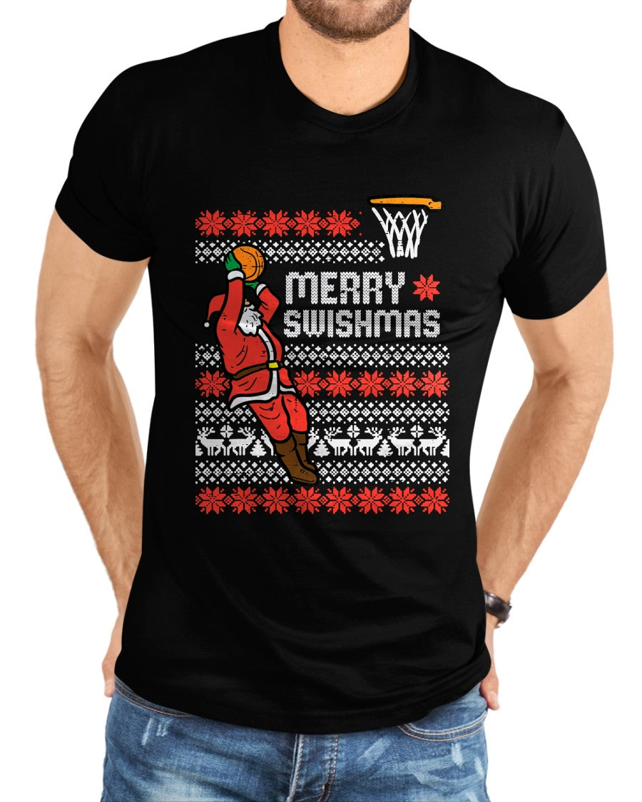 Merry Swishmas Basketball Ugly Christmas Xmas Men Boys Kids T-Shirt - Christmas Unisex T-Shirt/Hoodie/Sweatshirt - TRNN00