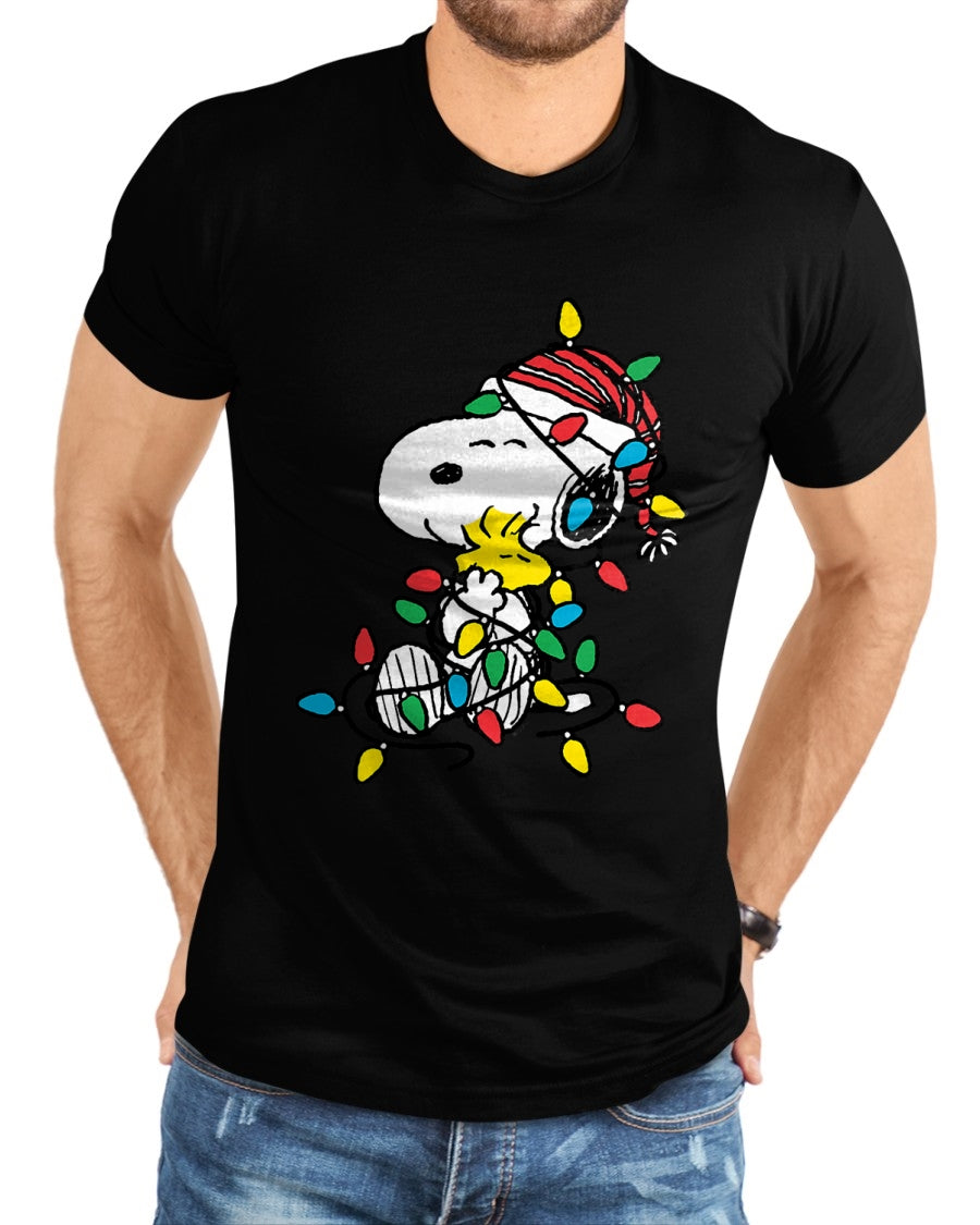 Peanuts - Snoopy Woodstock Christmas Lights T-Shirt - Christmas Unisex T-Shirt/Hoodie/Sweatshirt - TRNN00