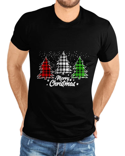 Merry Christmas Tree Xmas Buffalo Plaid Red White Green T-Shirt - Christmas Unisex T-Shirt/Hoodie/Sweatshirt - TRNN00