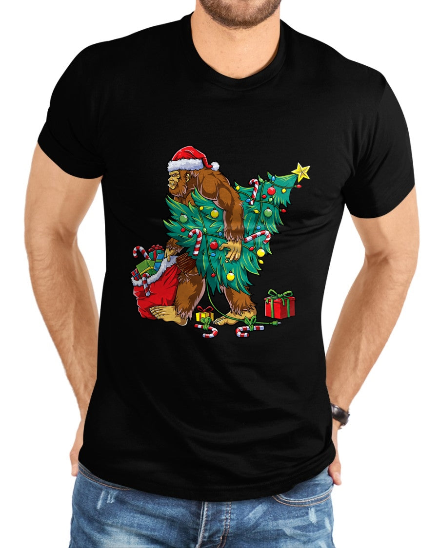 Most Wonderful Christmas Co Bigfoot Christmas Tree Lights Xmas Boys Men Sasquax T-Shirt - Christmas Unisex T-Shirt/Hoodie/Sweatshirt - TRNN00